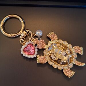 Pink Turtle Keychain Bag Charm